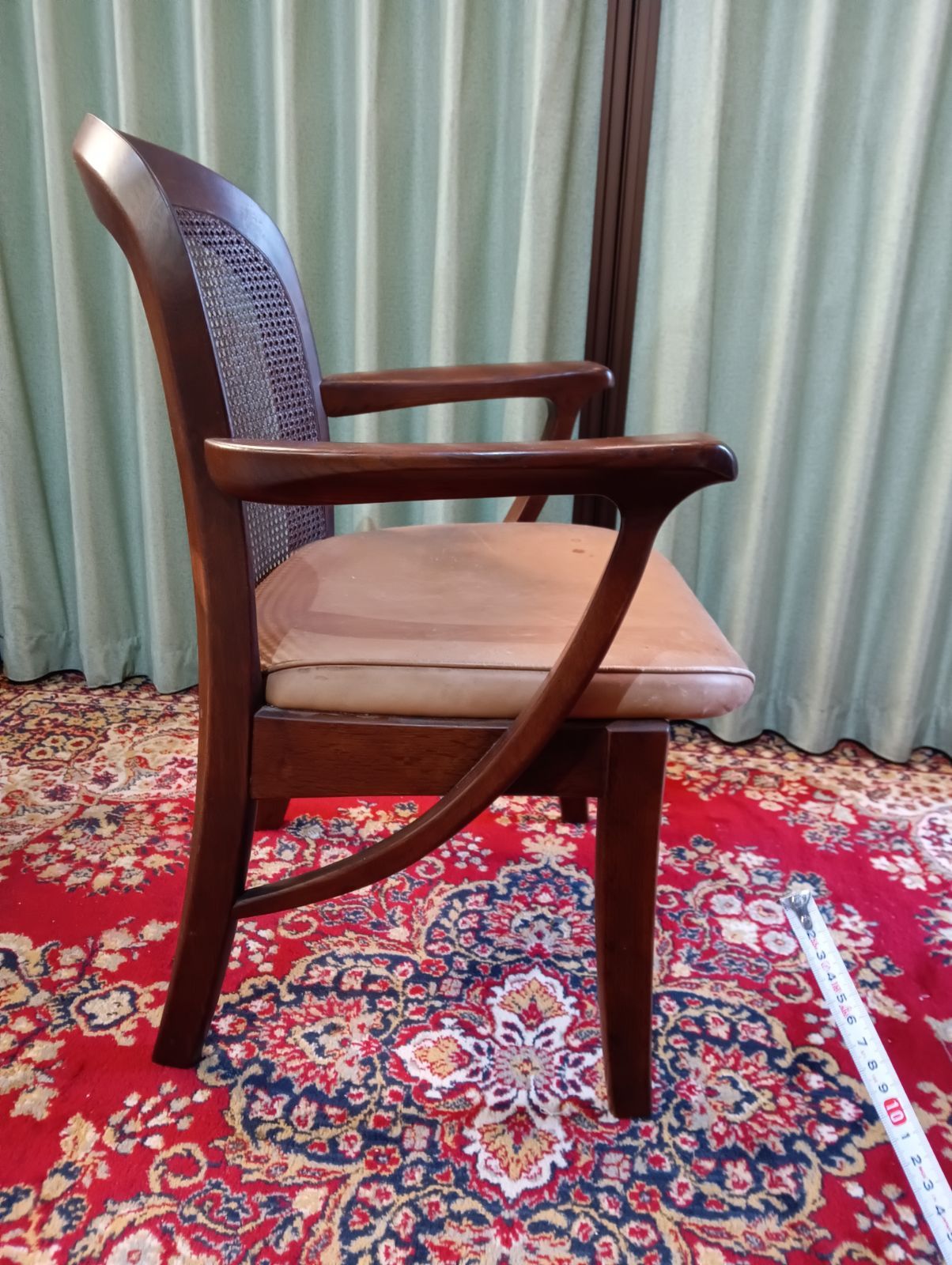 アンティーク 飛騨家具 シラカワ ルーベンス アームチェア 本革張