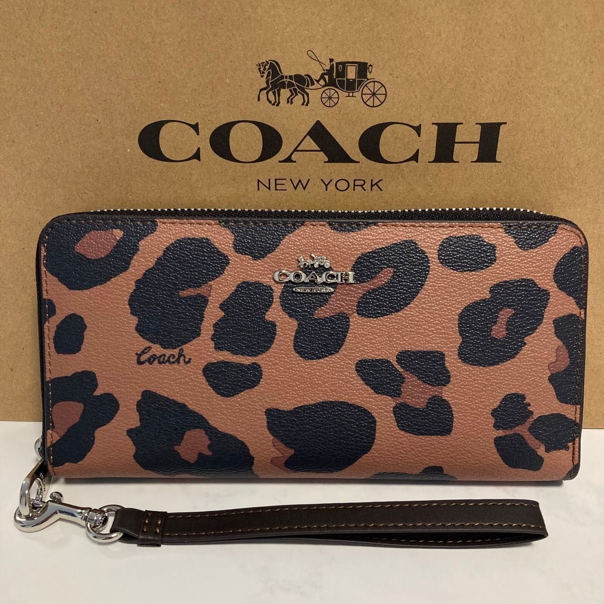 新品 COACH長財布 コーチ 長財布 レディース メンズ レオパード ヒョウ柄 - メルカリ