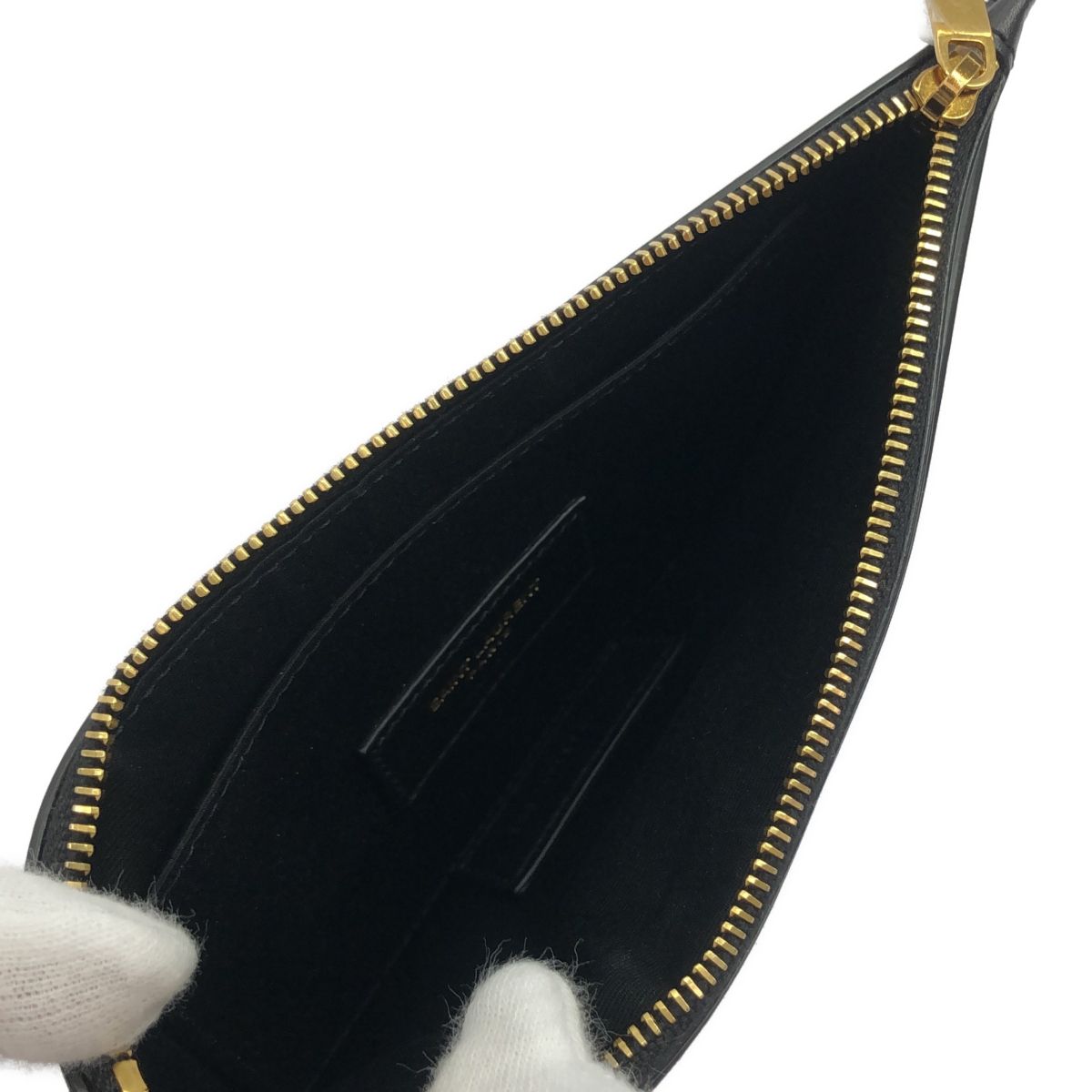 SAINT LAURENT サンローラン フラットポーチ カサンドラ YSL ロゴ  