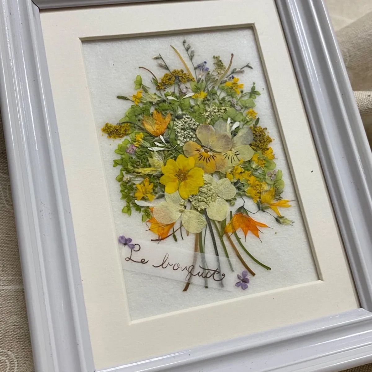 お花の木 押し花アート額Mサイズ 02 神戸六甲 優花│ブーケの
