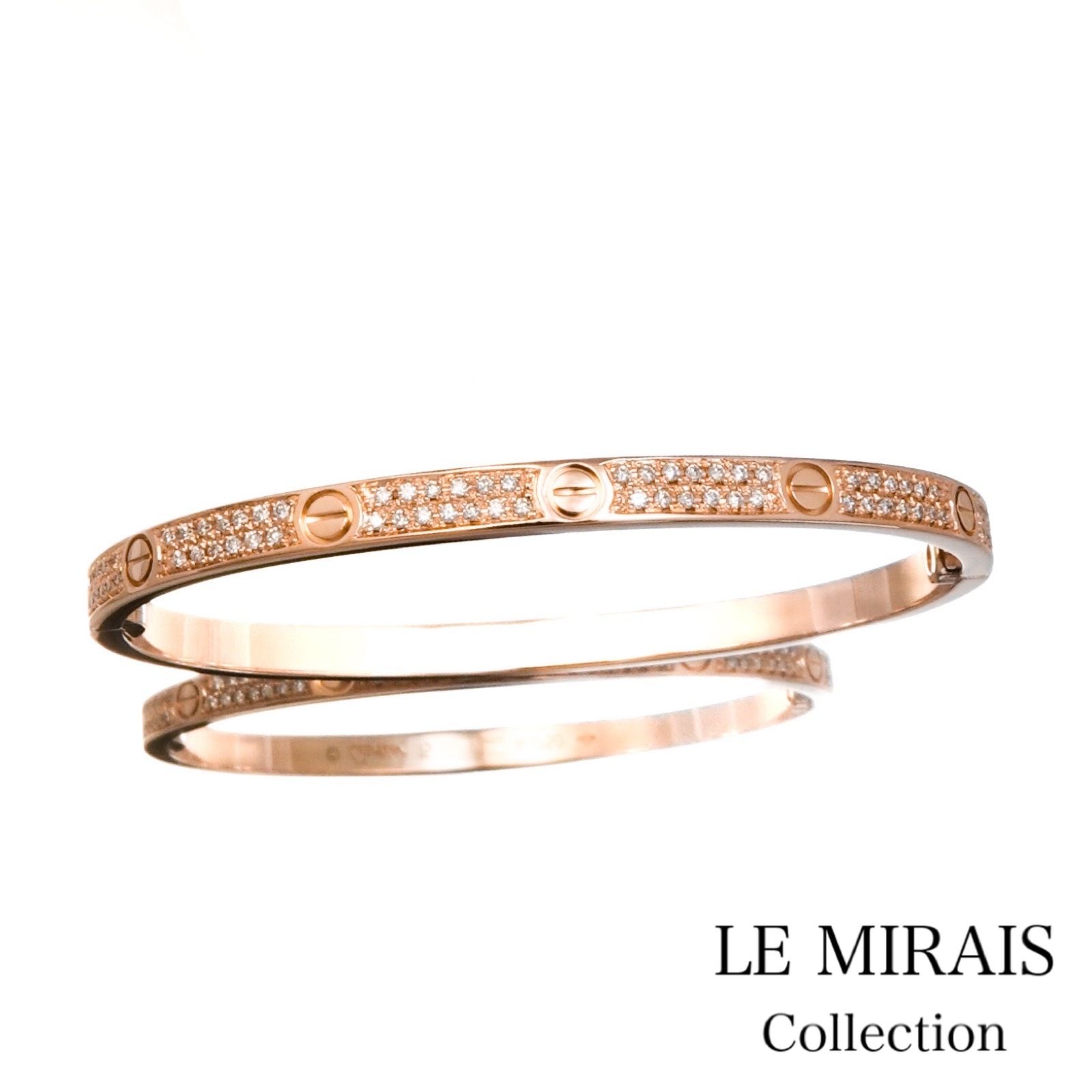 仕上済】カルティエ ラブブレス #15 SM PG ダイヤ 15 K18PG レディース  