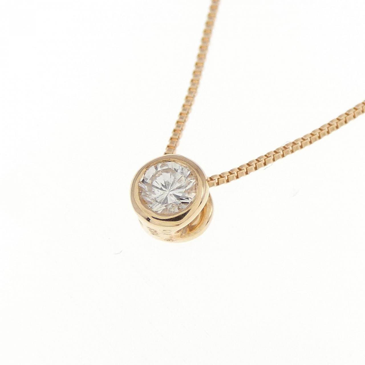 ⑫ K18PG 0.10ダイヤモンドネックレス K18PG ダイヤモンド ネックレス 0.10CT - メルカリ