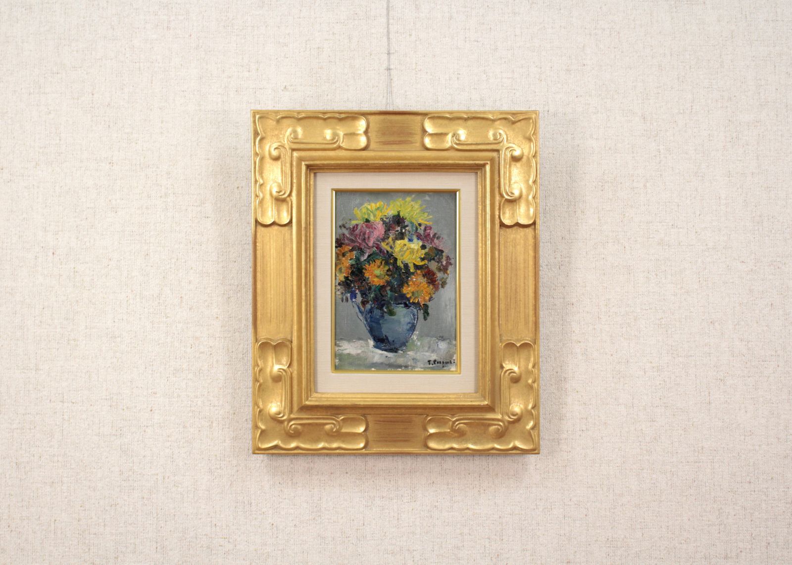 鈴木 伝『花』油彩画【真作保証】 絵画 鈴木 伝『花』油彩画【真作保証】 絵画 - メルカリ