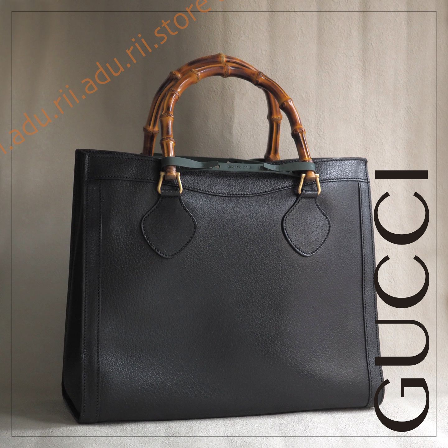 オールドグッチ GUCCI バンブー ハンドバッグ トートバッグ ブラック 