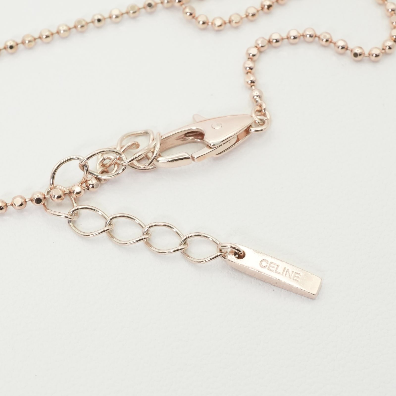CELINE シルバー ネックレス ローズクォーツ CELINE シルバー ネックレス ローズクォーツ