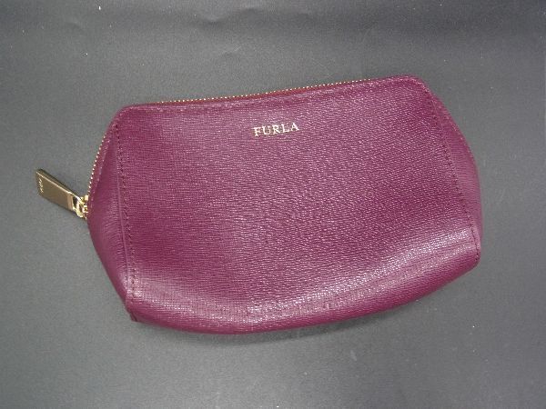 □美品□ FURLA フルラ レザー ポーチ メイクポーチ 化粧ポーチ
