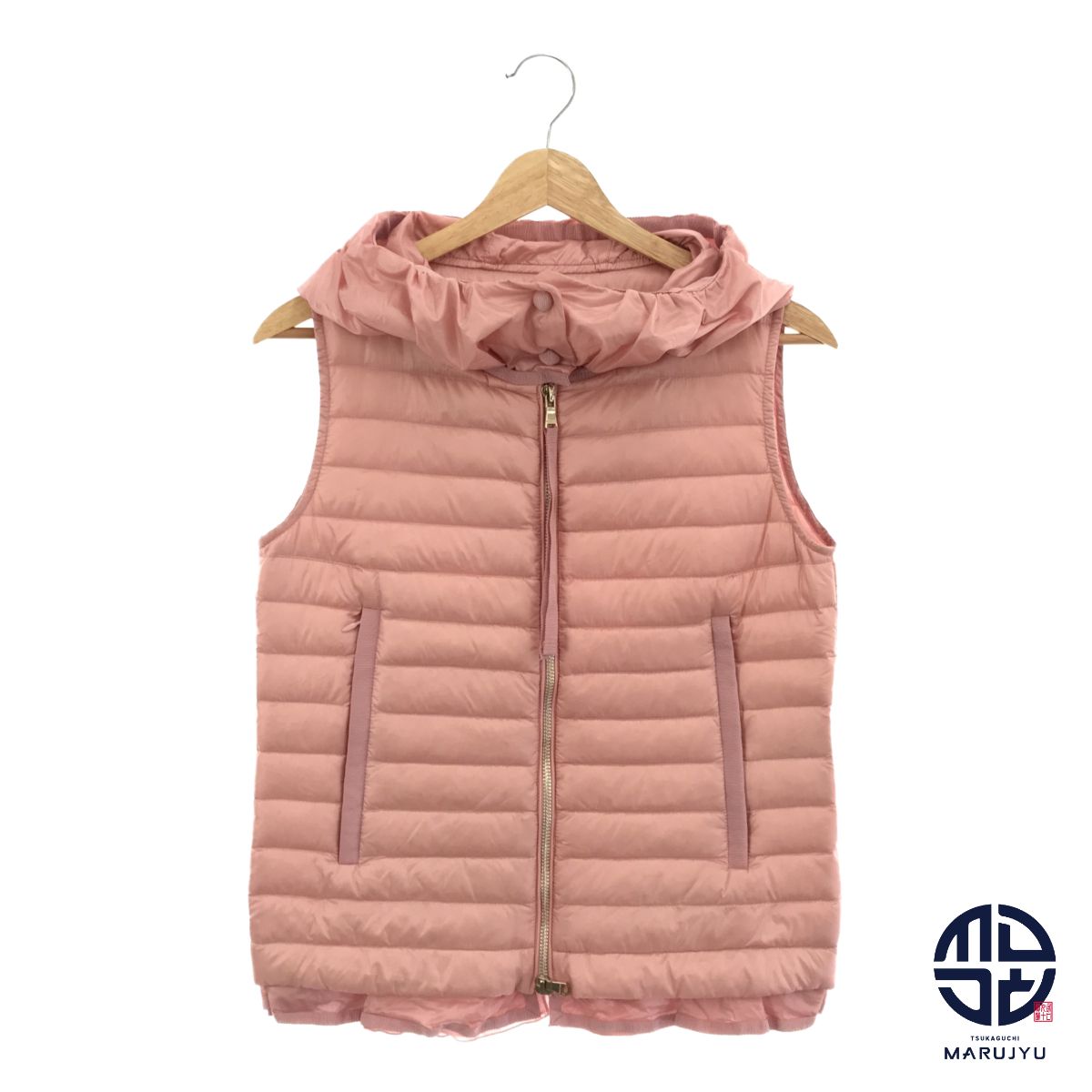 MONCLER モンクレール EBLE GILET ピンク 裾フリル ダウンベスト 薄手