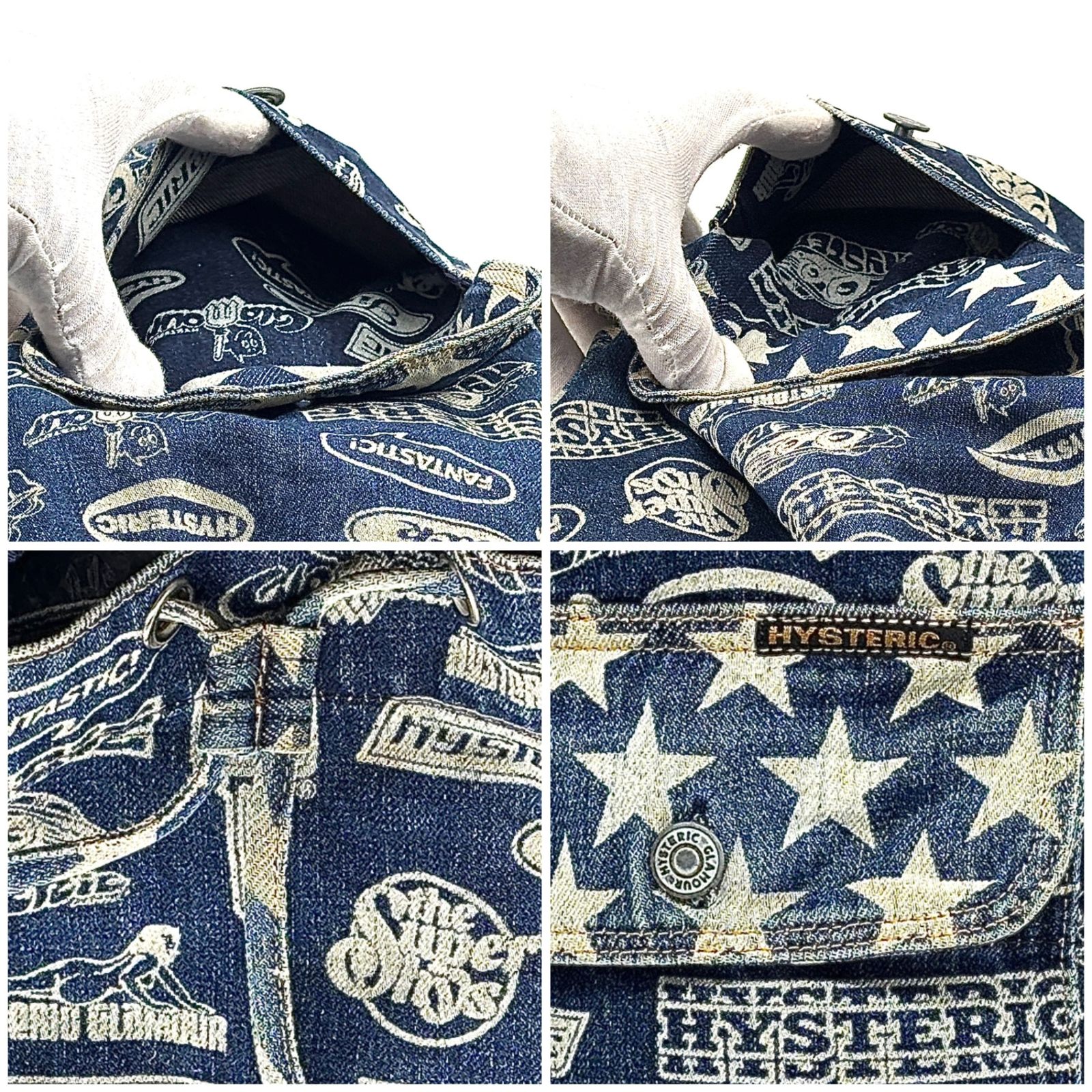 星×ロゴで個性爆発✨】 HYSTERIC GLAMOUR リュック 巾着 デニム