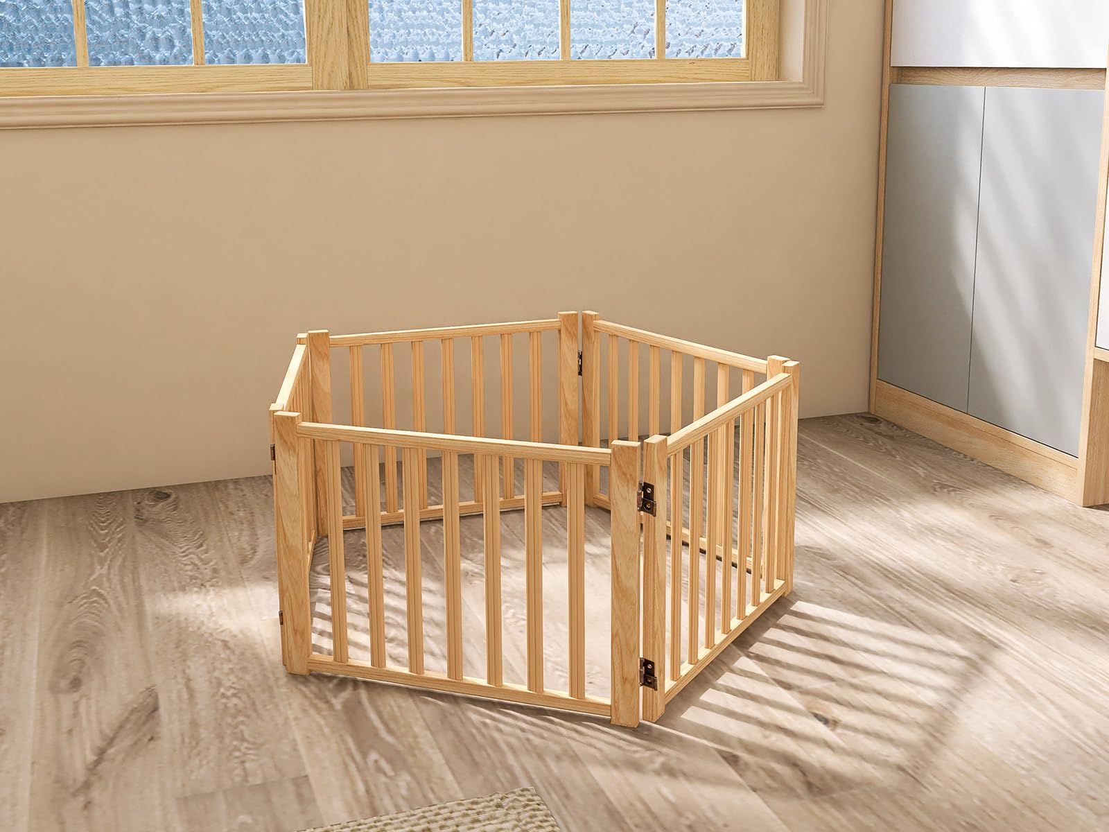 人気商品 木製自立式ドッグゲート 5枚 高さ43cm 長さ292cm STEELWINDOWSANDDOORS_COM