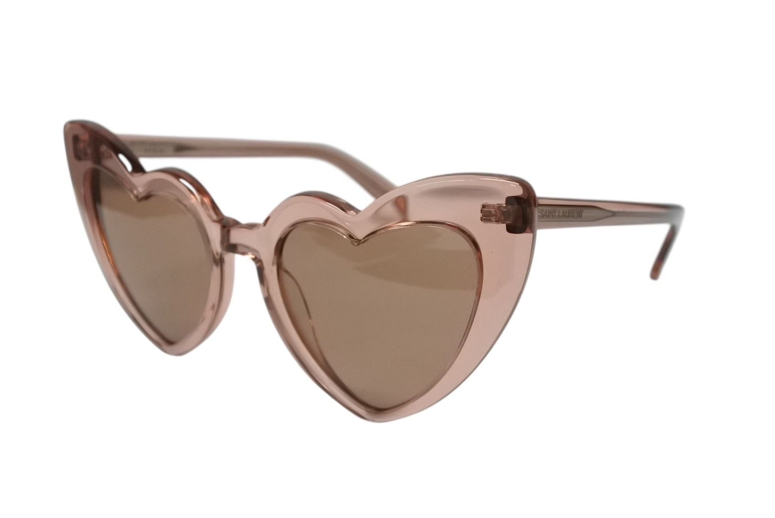【美品】SAINT LAURENT クリアフレーム サングラス ケース付き SAINT LAURENT サンローラン サングラス ハート型 クリア