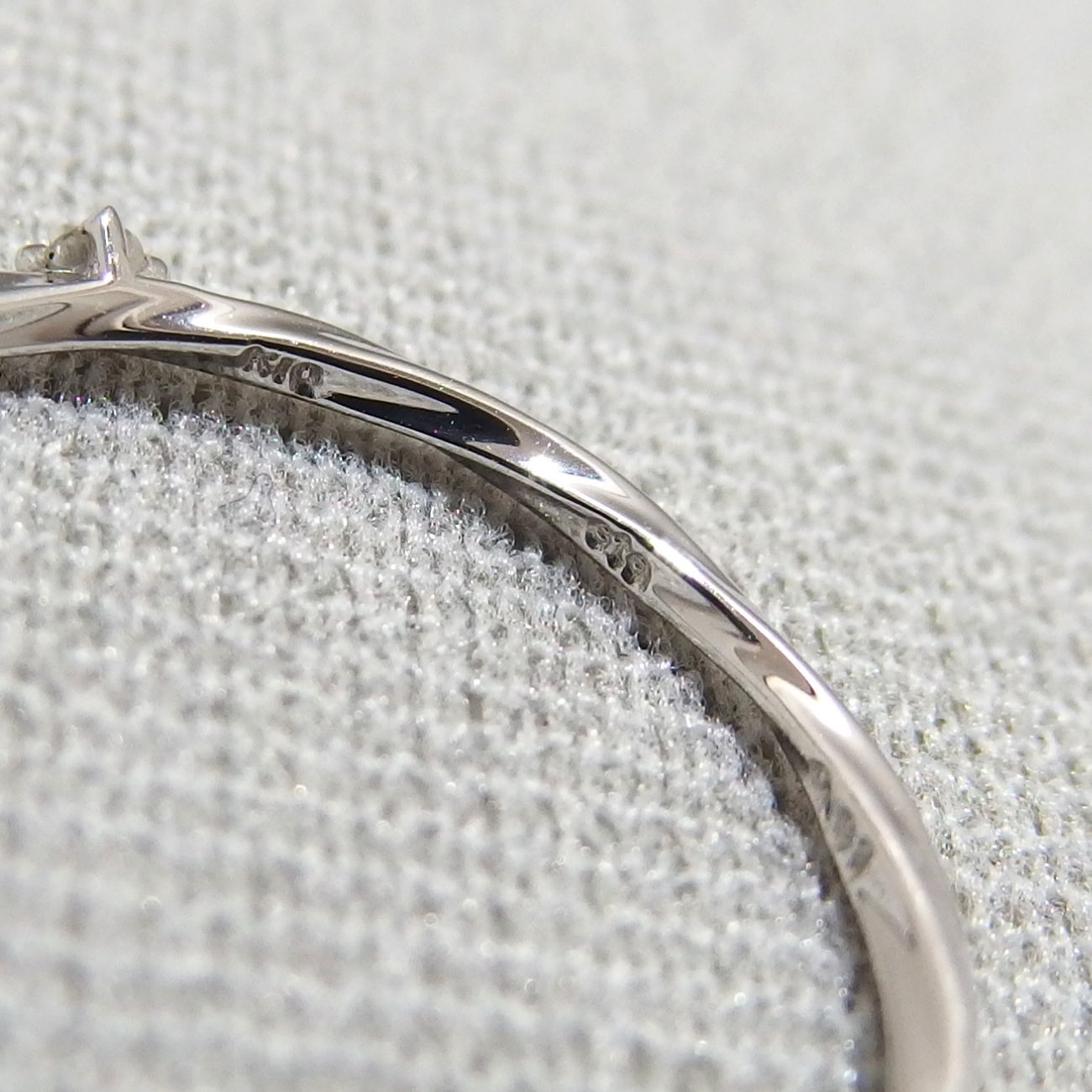 美品☆ete K10 ホワイトゴールド 1粒ダイヤモンド 0.01ct