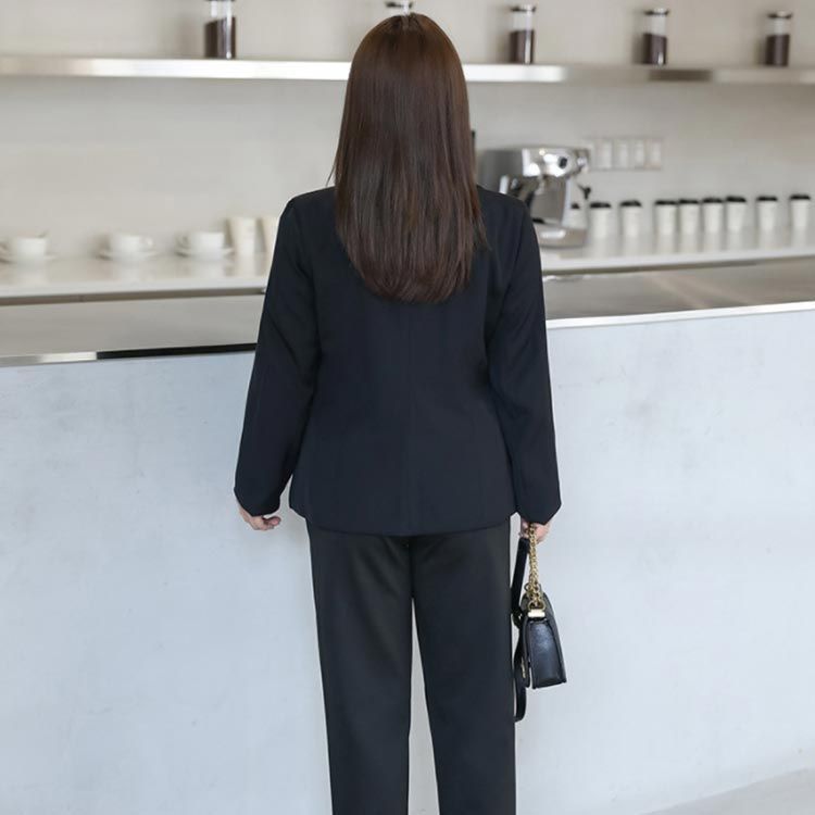 長袖 大きいサイズ ビジネススーツ レディース ストレートパンツ