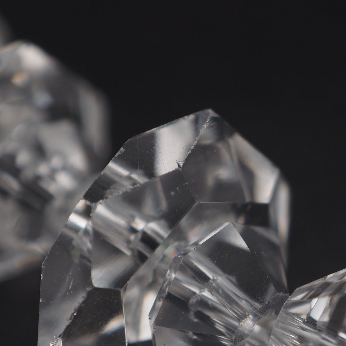 水晶ネックレス　SILVER刻印 A017 水晶 G.SILVER刻印 ネックレス デザインカット シルバー