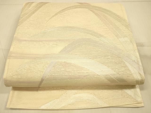 平和屋着物＊夏物　六通柄袋帯　草葉文　正絹　逸品　DAAY8003cm 平和屋着物＊夏物 六通柄 本袋帯 唐織 草葉文 銀糸 正絹 逸品