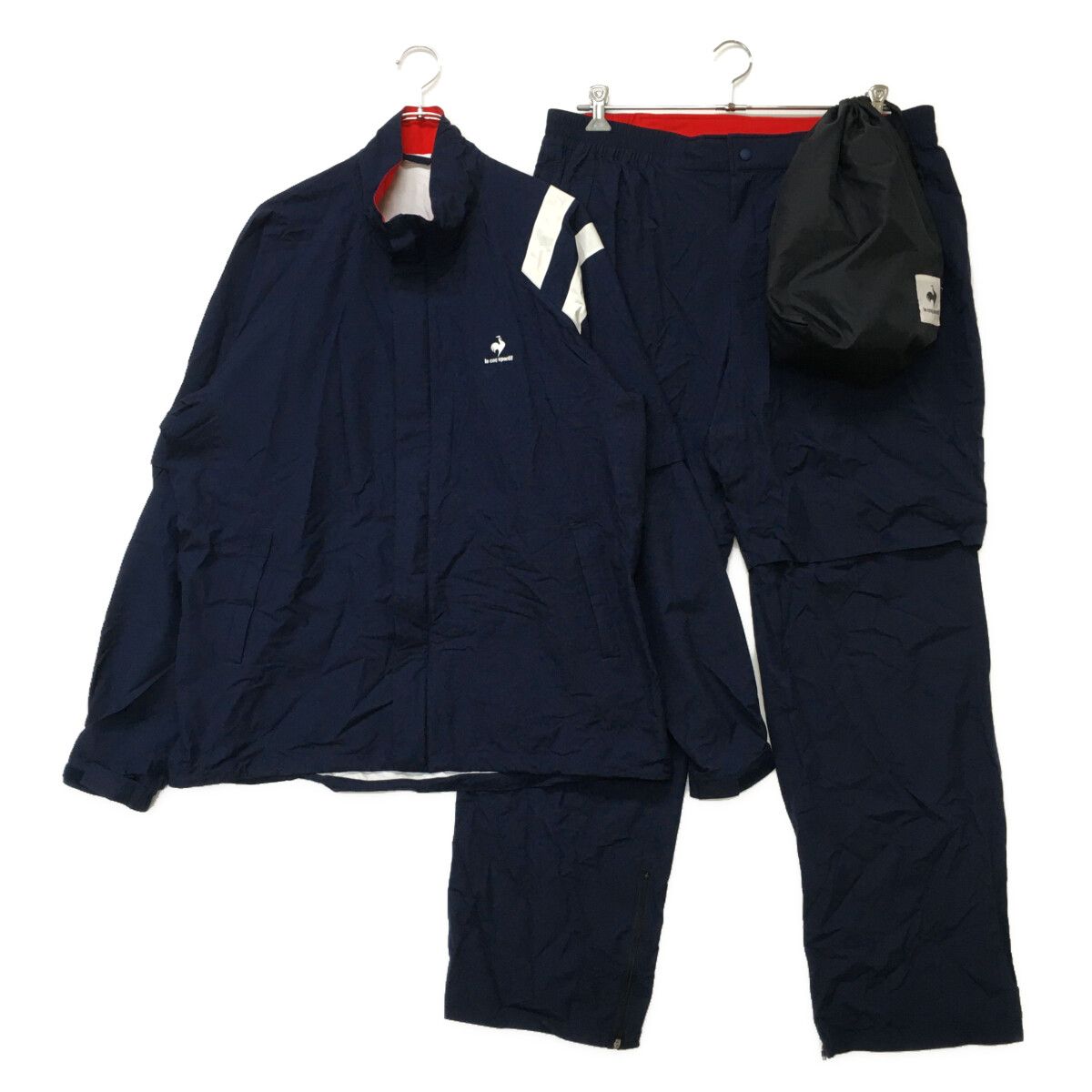 メンズ ルコックスポルティフ le coq sportif レインウエア 3L ネイビー 紺 2WAY 上下 収納袋付き