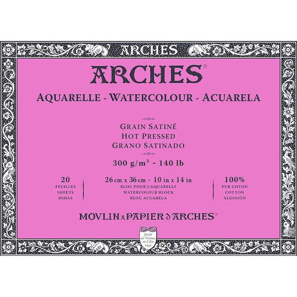 7営業日以内発送 マルマン A1795073 アルシュ Arches 水彩紙 ブロック 細26X36cm ナチュラルホワイト 沖縄離島販売不可