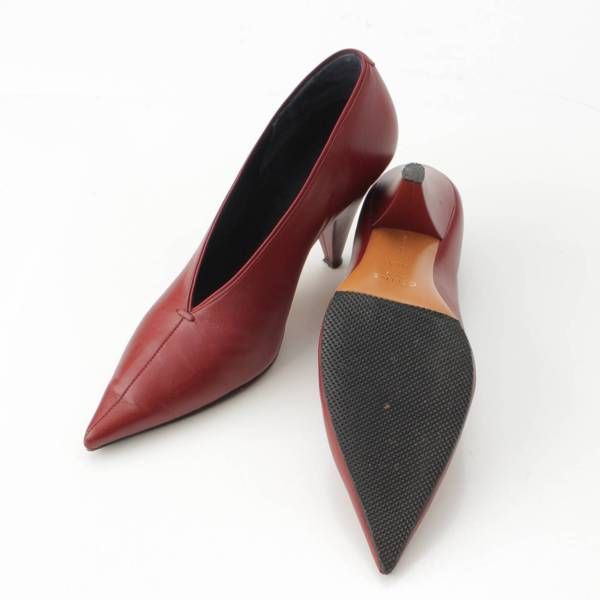 CELINE セリーヌ　パンプス　メッシュ　ブーティ　35.5 ボルドー　レザー CELINE セリーヌ パンプス メッシュ ブーティ 35.5 ボルドー