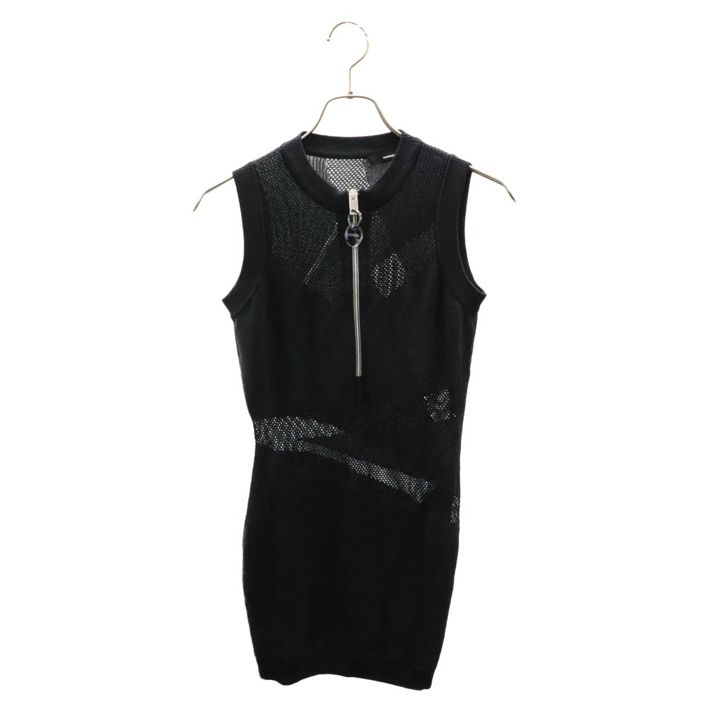 DIESEL ブラック ノースリーブ ワンピース 中古・古着通販】DIESEL (ディーゼル) ノースリーブワンピース