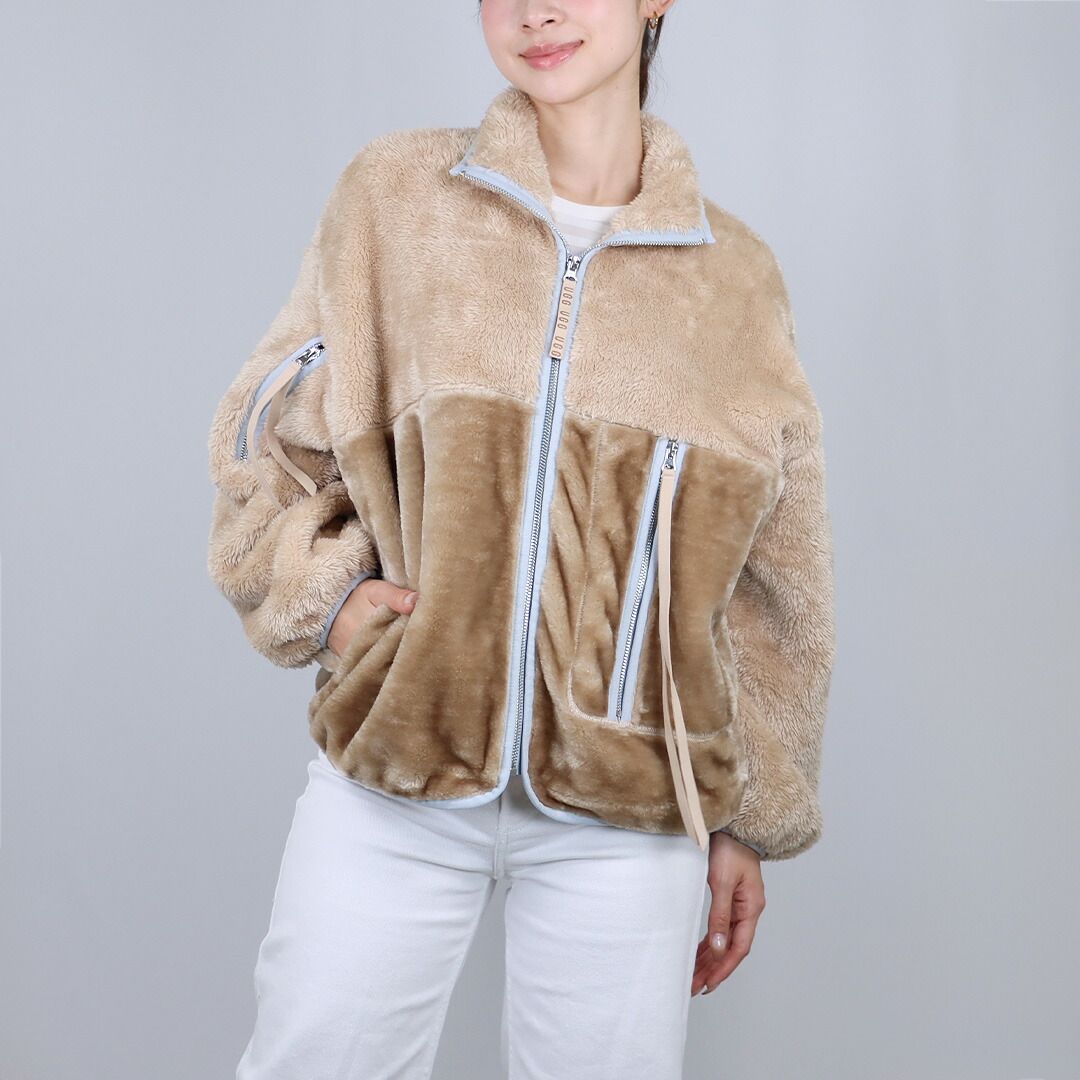 アグ UGG レディースジャケット ボアジャケット フルジップ ジップアップ スタンド W MARLENE SHERPA JACKET II 1134993 SANDSTONE ICE JAM