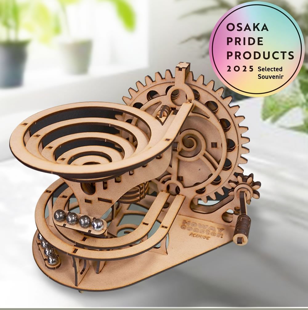 工作キット プレゼント 木製 コースター ASAHIDE からくり ピタゴラ