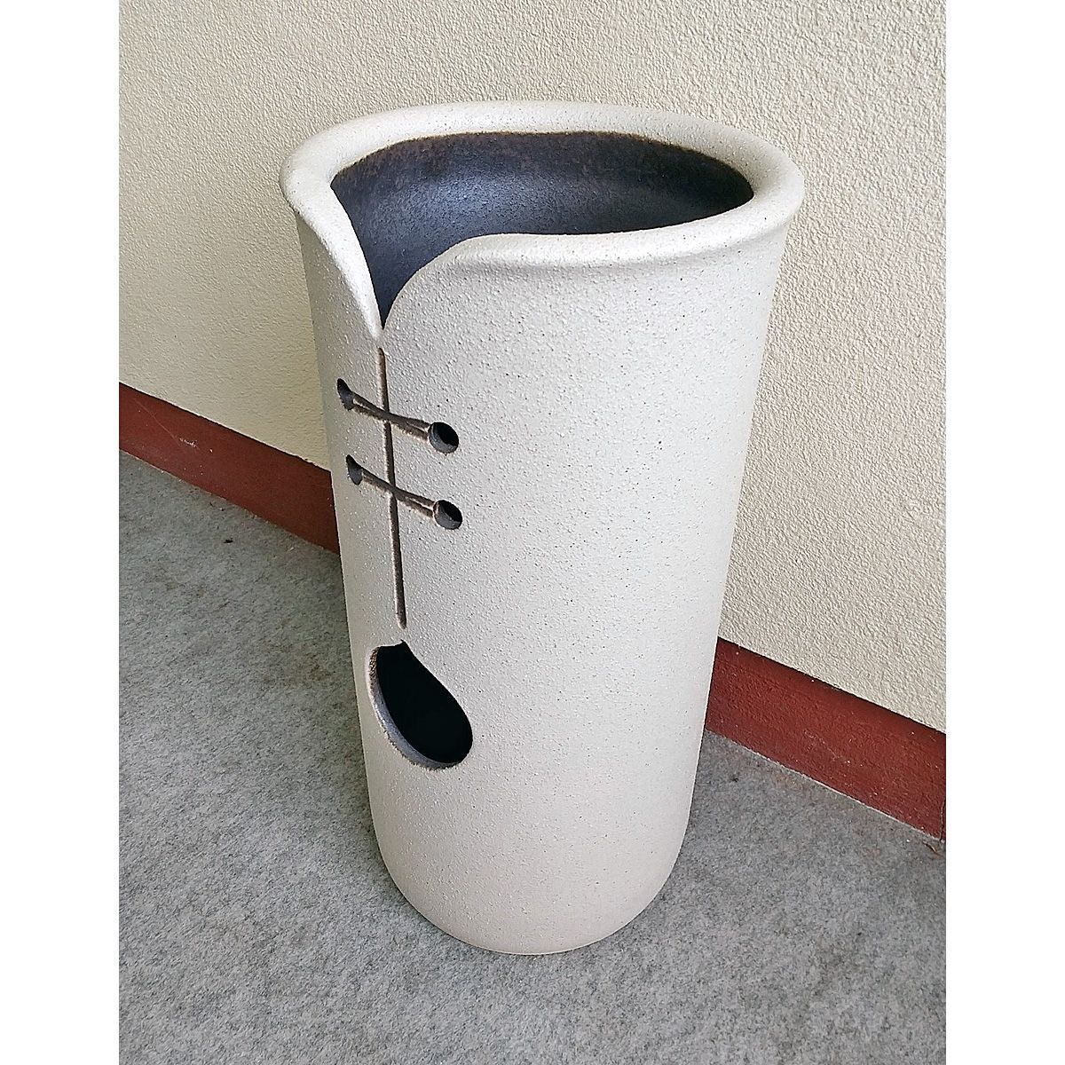 陶器傘立て ツートンカット傘立 信楽焼 ヤマタツ陶業 524-06 現品限り