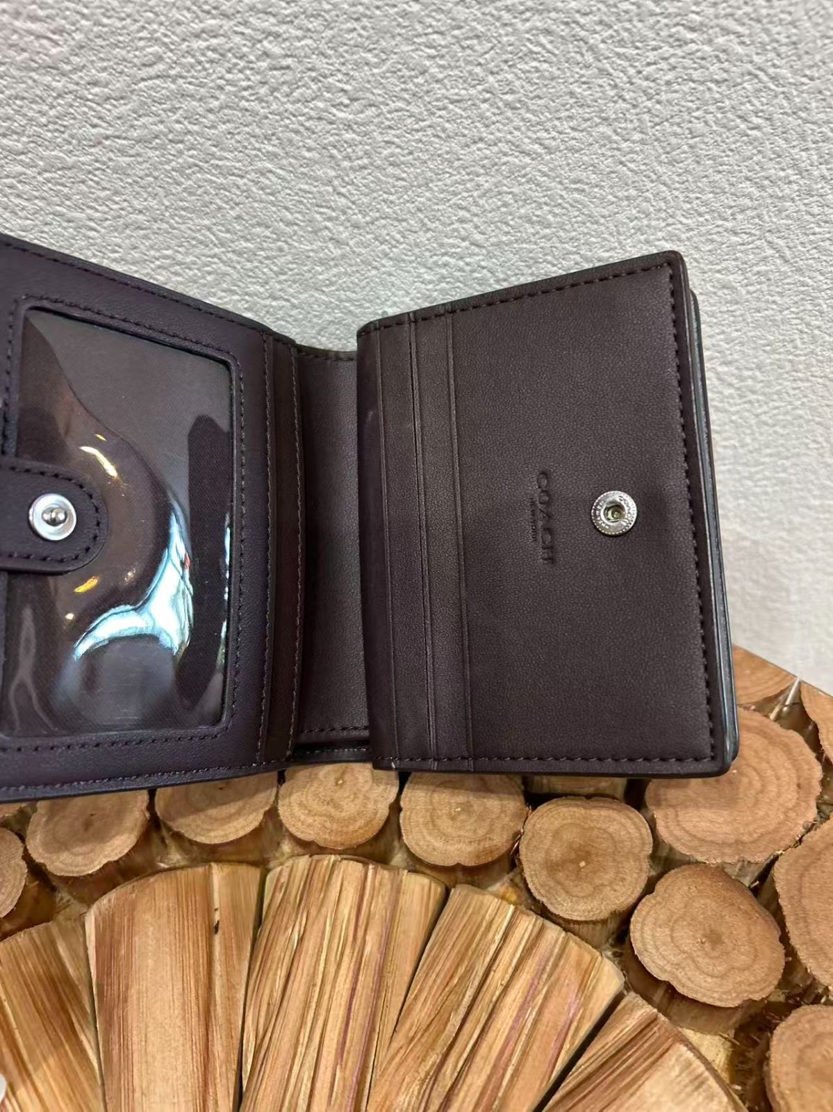 正規品 コーチ レディース スナップ ラウンド 二つ折り財布 グレイ ブルー WWW_WOWDIGSITE_COM