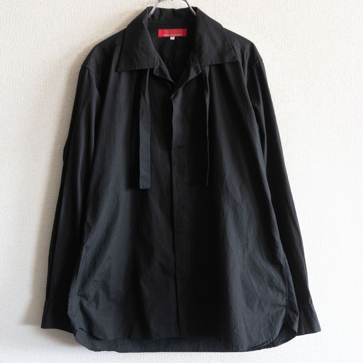 美品/赤タグ】Y's for men【ボウタイ付き オープンカラー シャツ