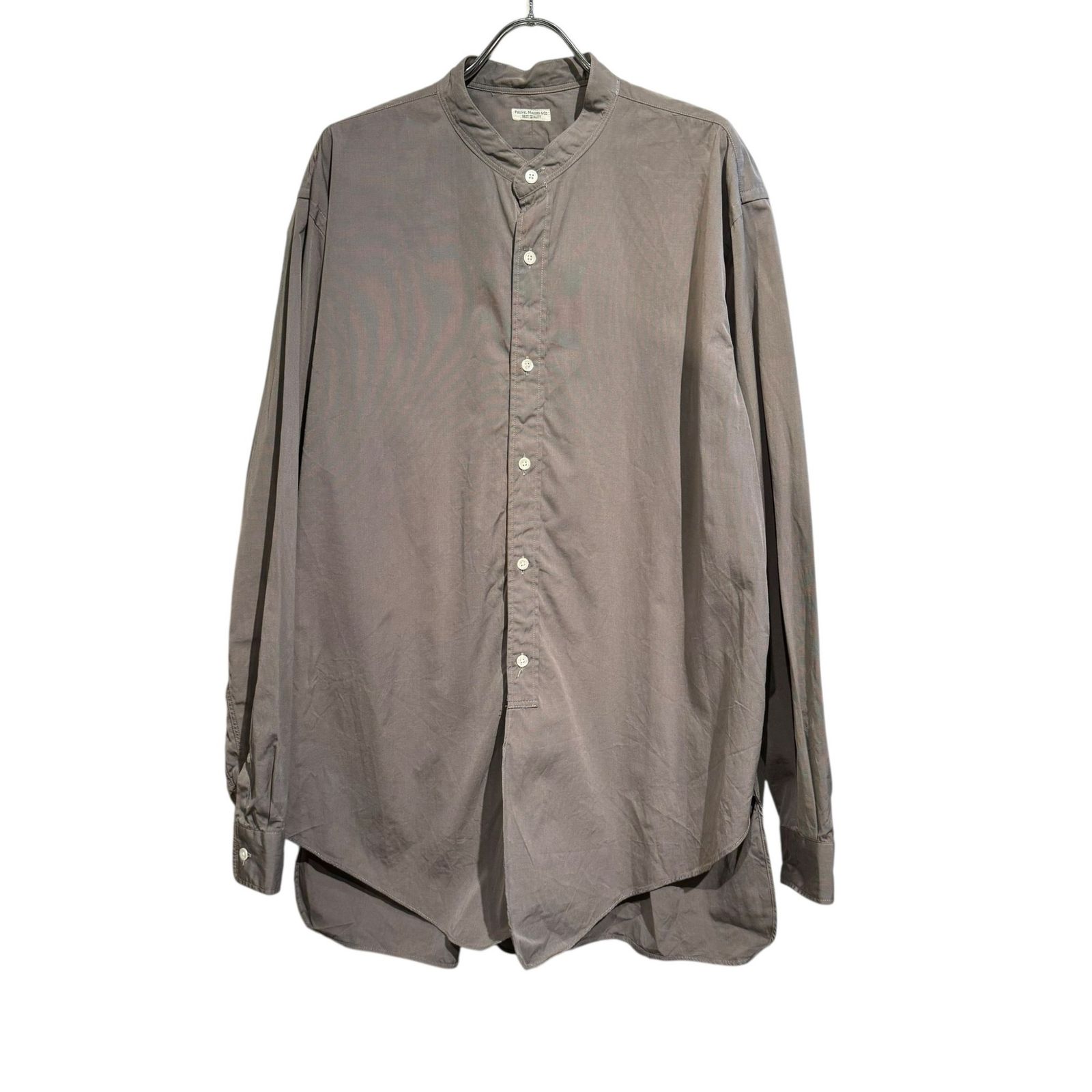 PHIGVEL フィグベル ⑤ PMAM-LS05 BAND COLLAR LONG SHIRT メンズ ベージュ サイズ2