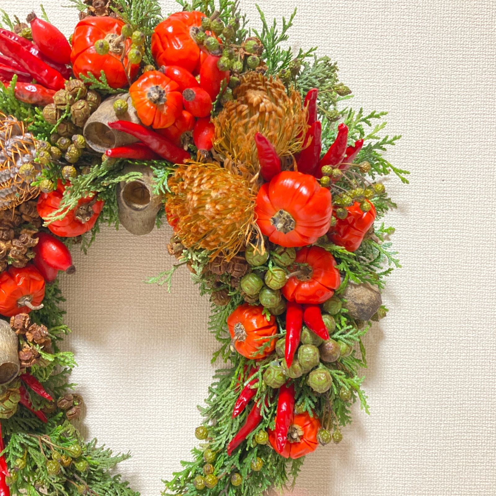 幸せのお守り 幸せを呼ぶ馬蹄リース／クリスマスリース／フレッシュ