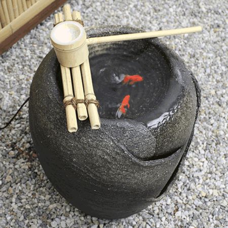 信楽焼 陶器 手水鉢 和風 循環式電動つくばい 湧き水つくばい 響 dt