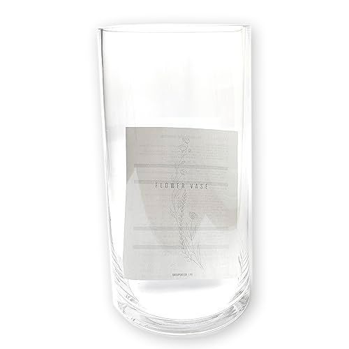 ふつう【12×25cm】(アウトレット) Grouport フラワーベース ガラス 花瓶 透明 ストレート 円柱 シンプル 大きい 大きな クリア ガラス製 (ふつう【12×25cm】(アウトレット))