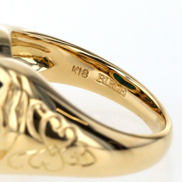 ChristinaHan K18YG BIBLE Series リング グリーンカルセドニー 