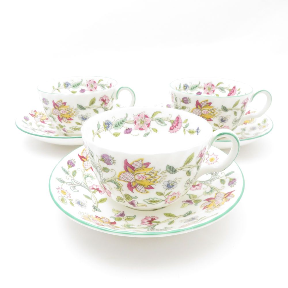 美品 MINTON ミントン ハドンホール ティーカップ＆ソーサー 3客 セット 紅茶 コーヒー 花柄 SU8001A2 - メルカリ