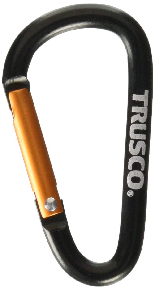 TRUSCO トラスコ カラビナ 線径5mmX50mm D型 ブラック TKN550BK