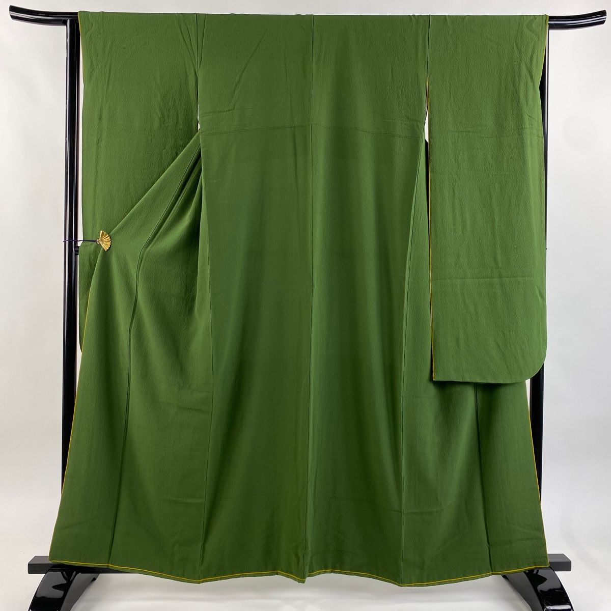 振袖 身丈160cm 裄丈65.5cm M 袷 やまと フキ綿仕立て 緑 正絹 名品