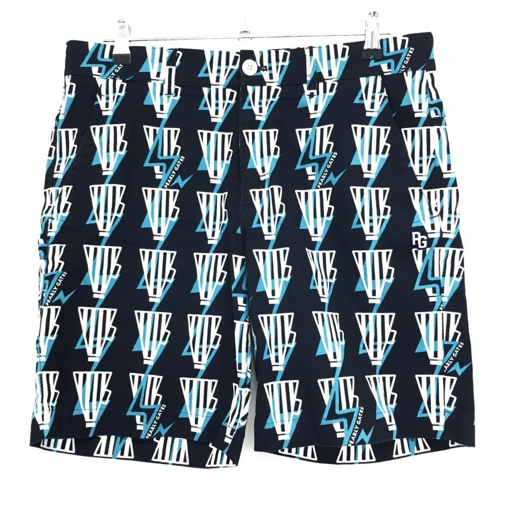 新品】パーリーゲイツ パンツ ネイビー×ホワイト総柄