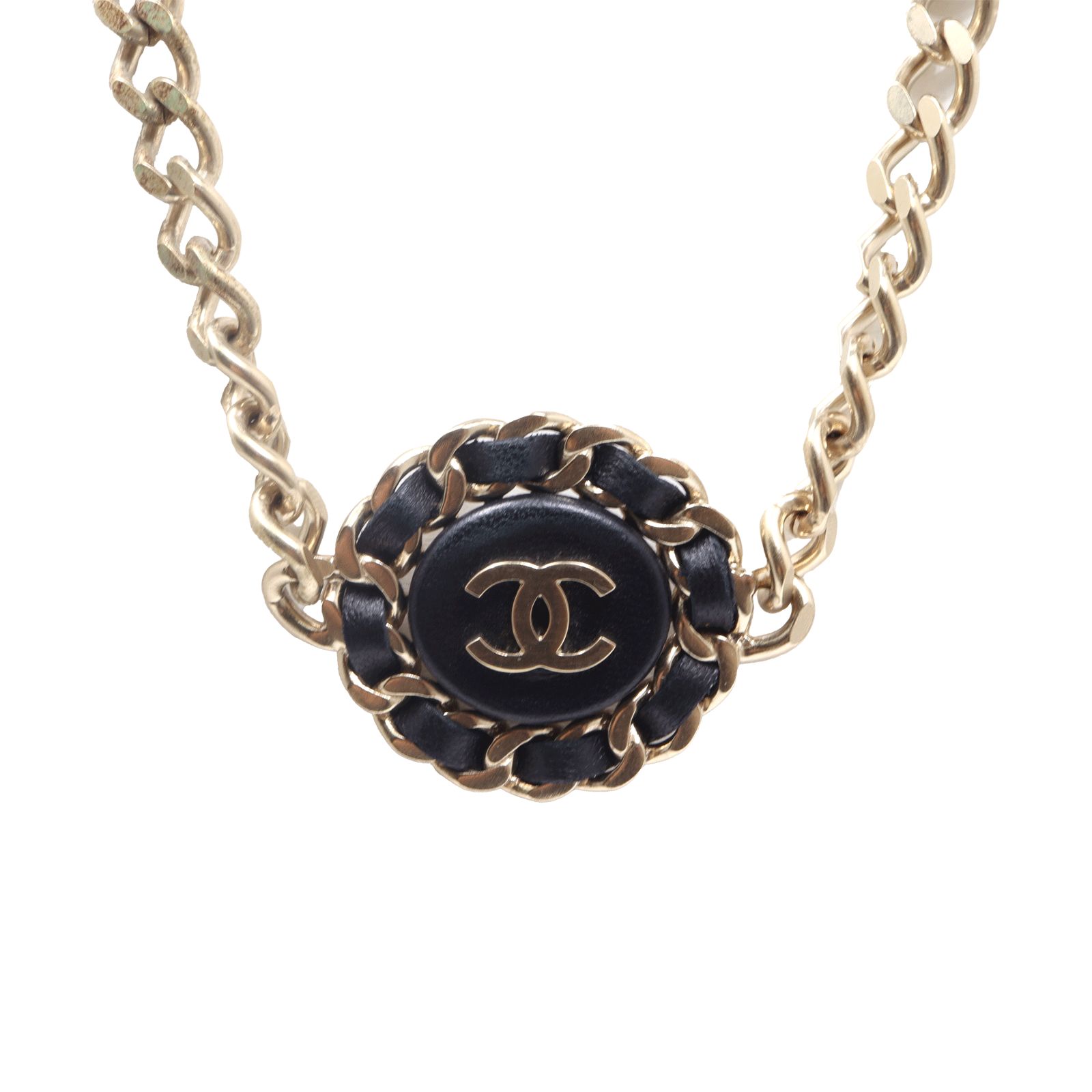 CHANEL シャネル ココマーク チョーカー ネックレス メタル レザー 