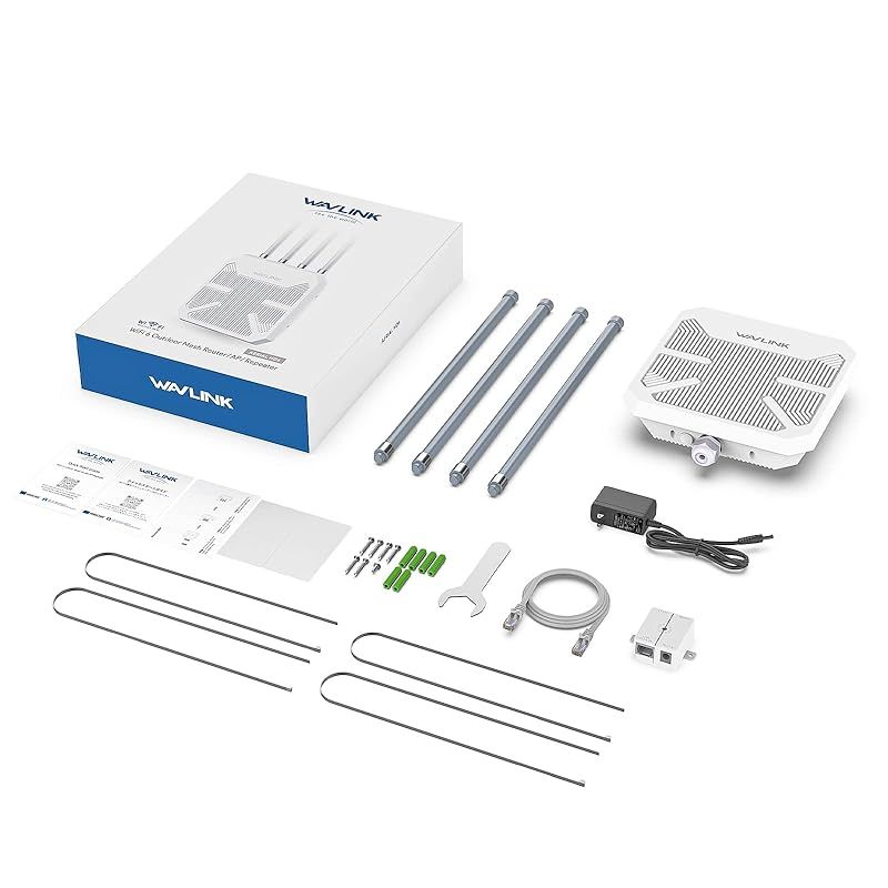 WAVLINK WiFi6 屋外メッシュルーター AP 中継器 デュアルバンド2.4G 5G AX1800M PoE付き長距離屋外WiFiメッシュエクステンダー 4x8dBiハイゲインアンテナ IP67耐候性エンクロージャー シグナルブースターアンプ CHRISTIANNAURATH_COM_BR