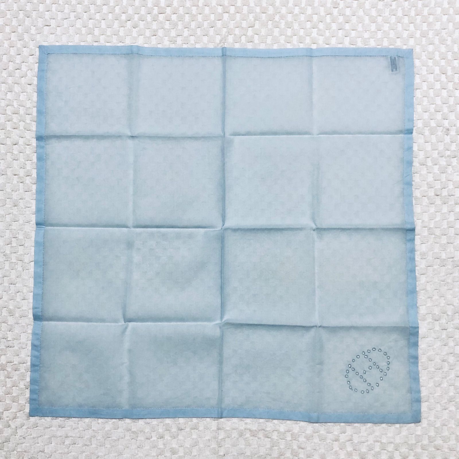 エルメス HERMES ハンカチーフ エルメス ハンカチ コットン100% ブルー