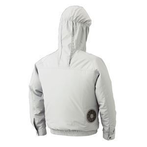 フード付 ポリエステル 空調服 作業着 ファン グレー シルバー M