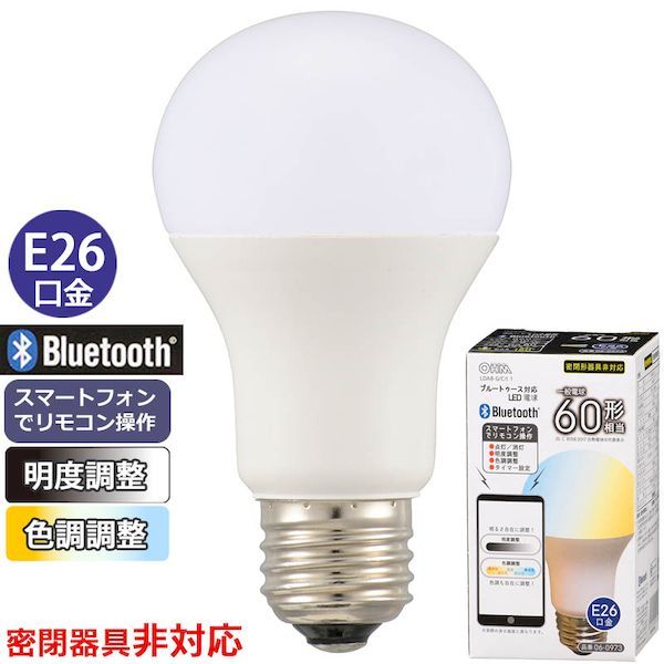 【新品・７営業日以内発送】オーム電機 LDA8-G/C/I 1 Bluetooth対応LED電球 明度、色調調整／電球色860lm、昼光色910lm／E26／広配光 LDA8－G／C／I 1 LDA8GCI1【沖縄離島販売不可】