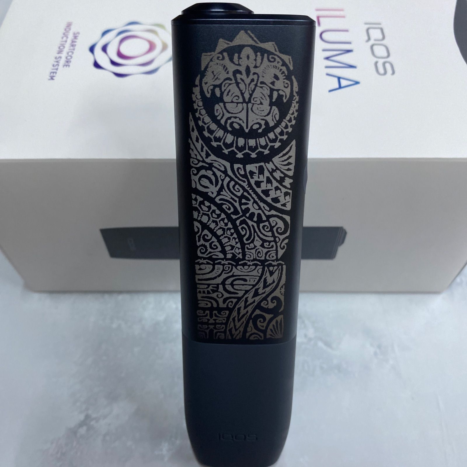 1iQOS ILUMA ione 黒 レーザー加工 アイコス イルマ iワン 龍 iQOS