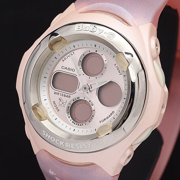 カシオ QZ BG-591PP ベビージー ピンク文字盤 デジアナ レディース腕時計 NKG