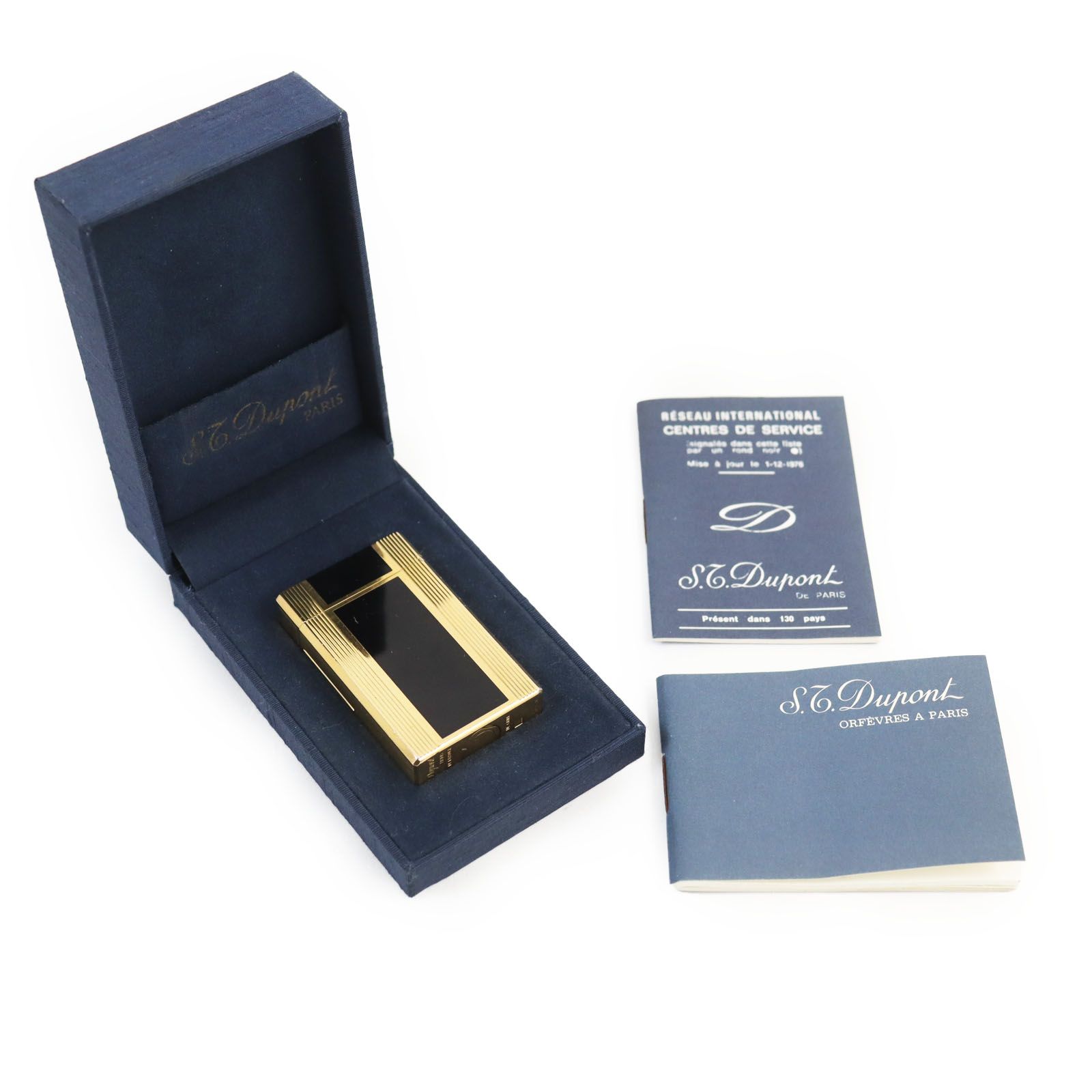 デュポン ガスライター ライン1 ゴールド×ブラック 動作未確認 現状