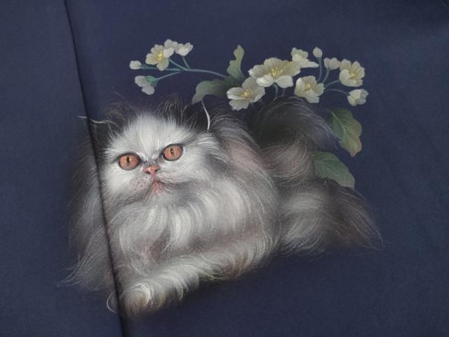 平和屋着物○訪問着 手描き 猫 暈し染め 正絹 逸品 AAAT5166ck - メルカリ