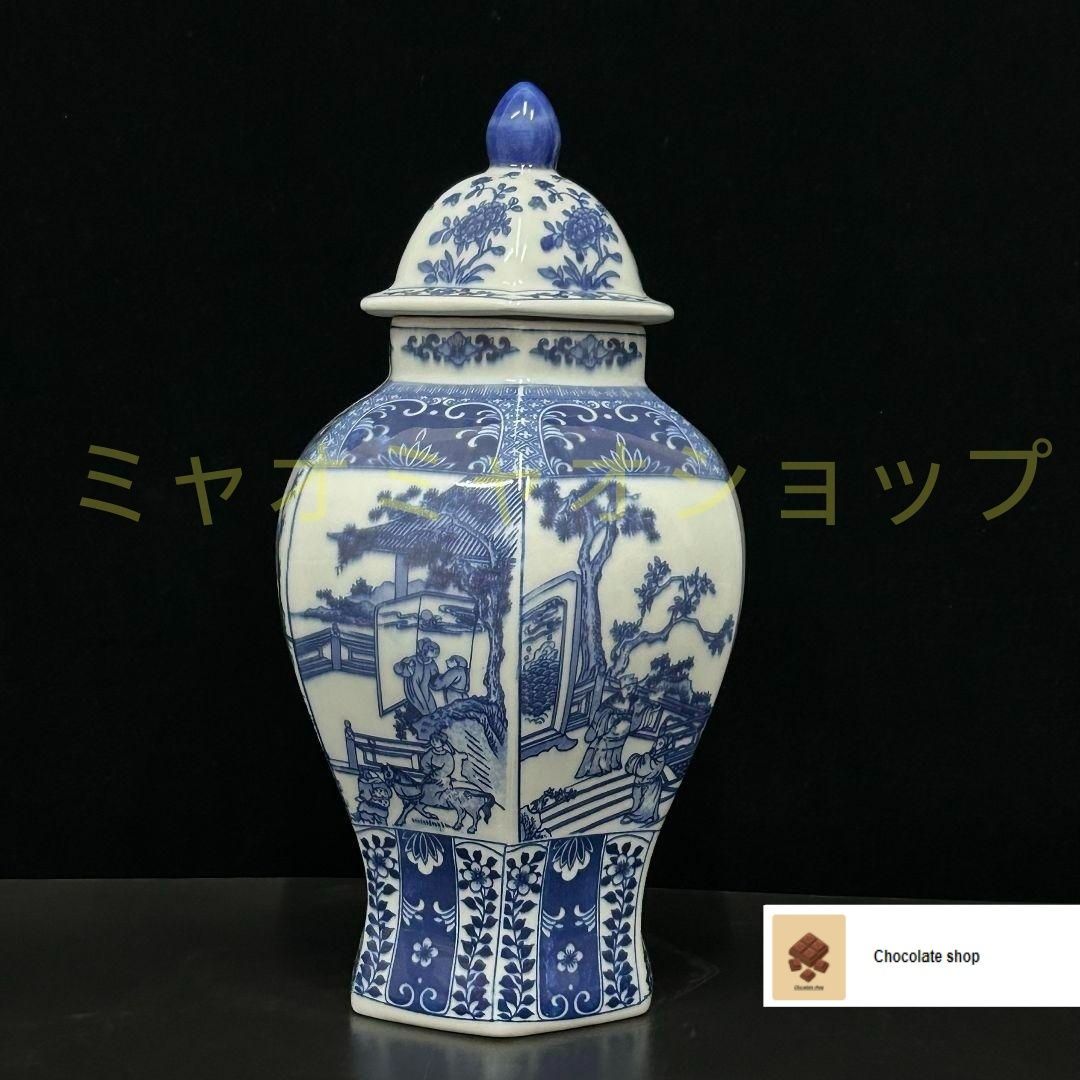 清乾隆青花花?六方将?罐 景徳鎮 陶磁器 装飾品 現代工芸品 美術品 置物