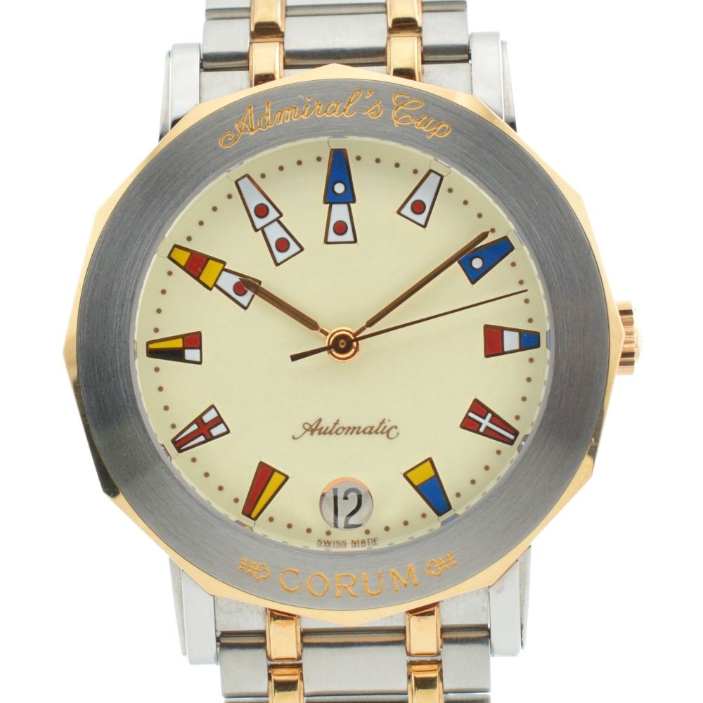 コルム CORUM 89.430.24 V585 アドミラルズカップ  デイト 自動巻き メンズ美品箱付き D#136322