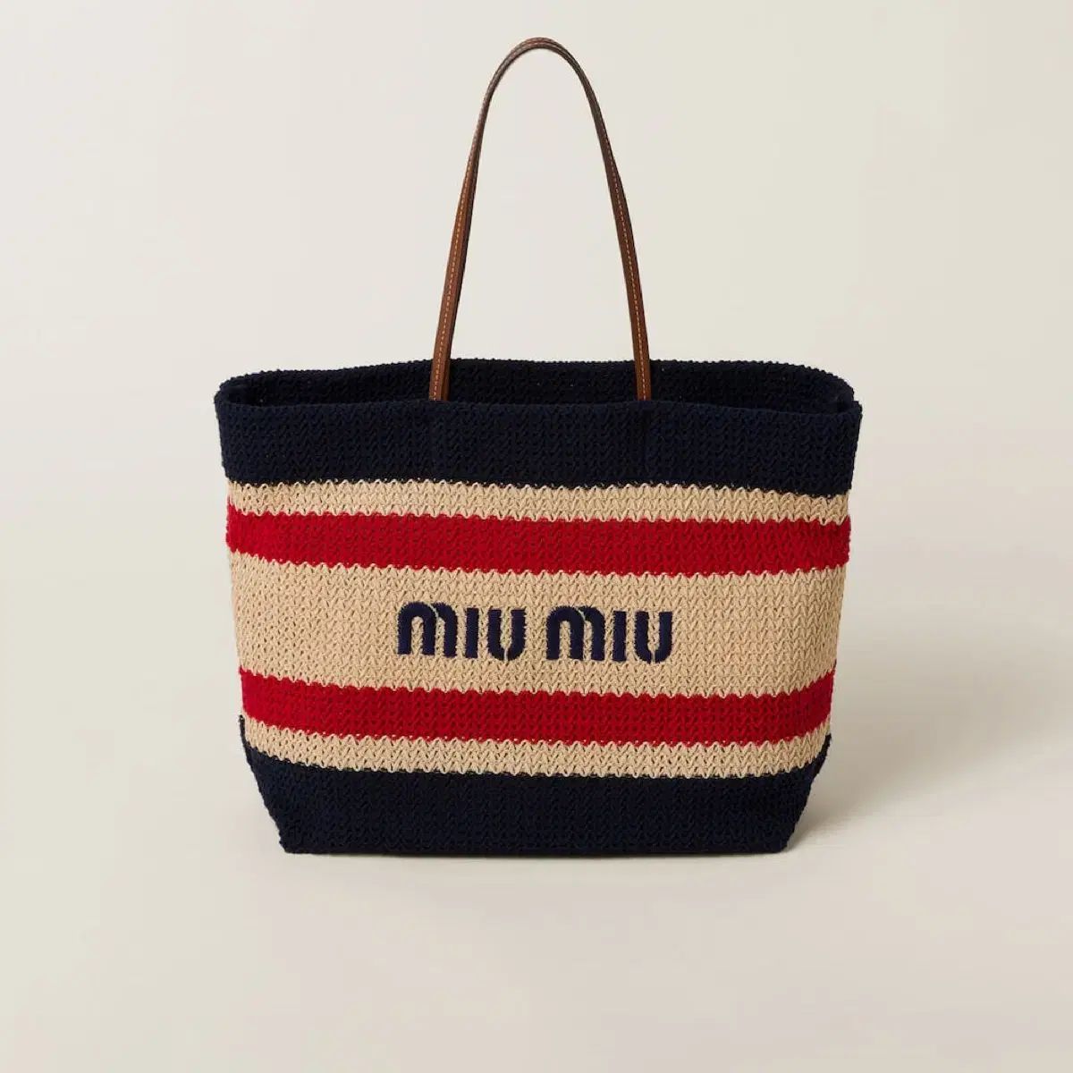 MIU MIU ミュウミュウ 綿 コットン ラフィアバッグ バッグ
