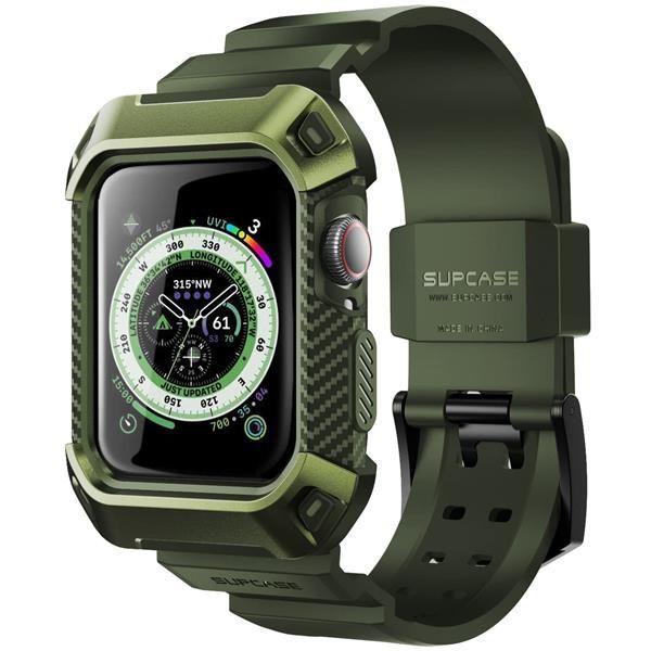 新品グリーン_45mm/44mm SUPCASE Apple Watch Series 2020 SE/6/5/4 44mm ケース 保護カバー バンド 44mm 衝撃吸収 アップルウォッチ シリーズ SE/6 対応
