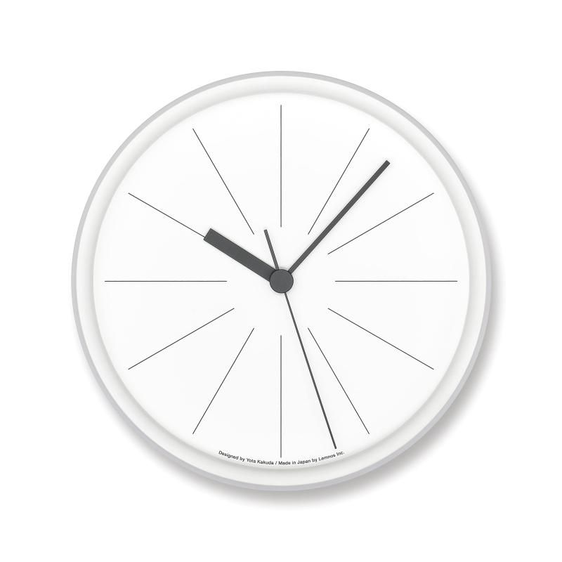 レムノス 掛け時計 ライン アナログ 白 ラインの時計 ABS YK21-11 WH Lemnos 直径29cm 厚さ5.4cm